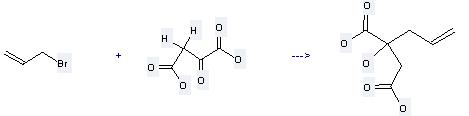 Oxalacetic acid can be used to produce 2-allyl-2-hydroxy-succinic acid at the temperature of 30 °C